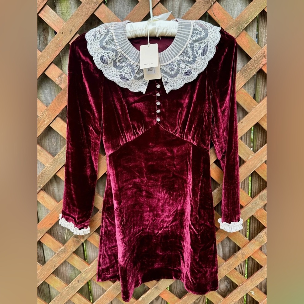 Doen Lisbeth Dress in Vino Rosso XXS NWT